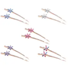 2 шт модные женские Стразы милые заколки цветы шпилька аксессуары для волос