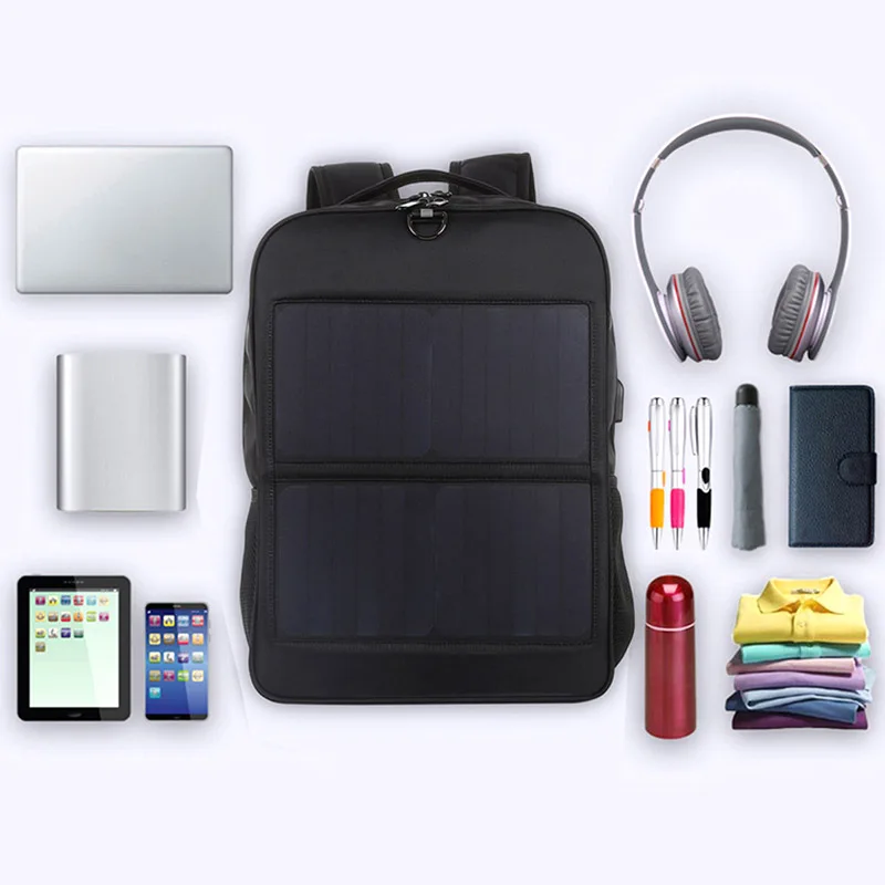 

Hot Men Solar Powered Charge Backpack Laptop Daypack Business Travel Waterproof Bag MCK99