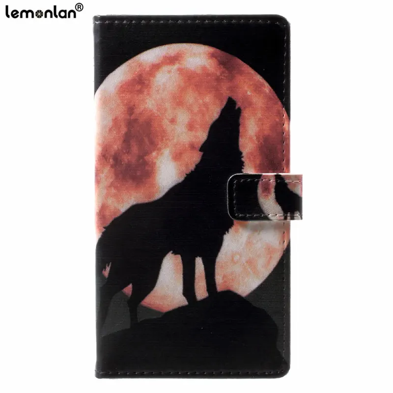 Lemonlan для iPhone 5 5S SE чехол для телефона Мода Окрашенные волк кошелек Флип кожаный чехол для Apple iPhone 4S 4 6 6s 7 7 Plus 8X10 - Цвет: Wolf