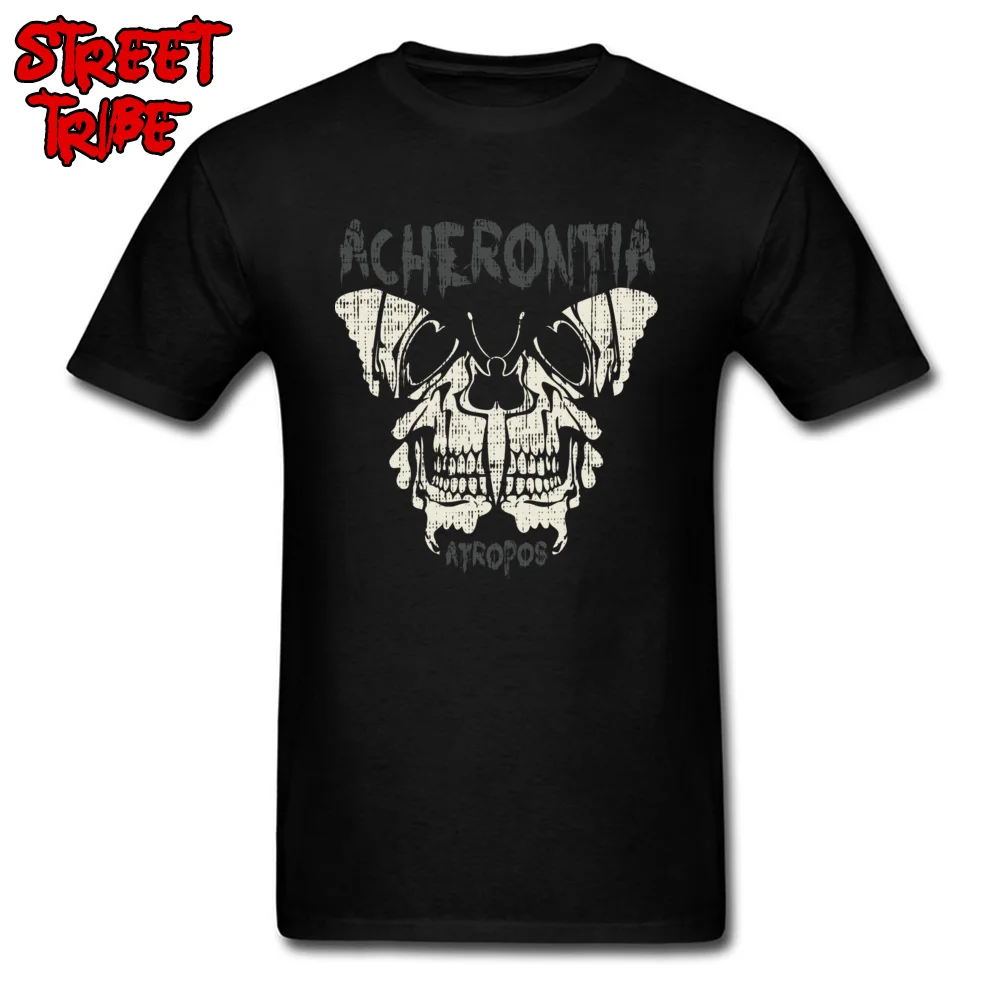 Custom Slim Fit Comics Short Sleeve Summer Tops & Tees New Design Round Collar 100% Cotton Fabric Clothing Shirt Men's T Shirts Deaths head Hawk moth Womens  black