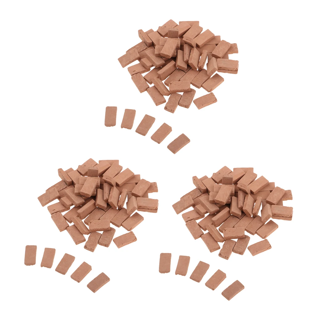 1:35 Scale Red Clay Brick 11x6mm for Sand Table Wall Build Accessory 150Pcs