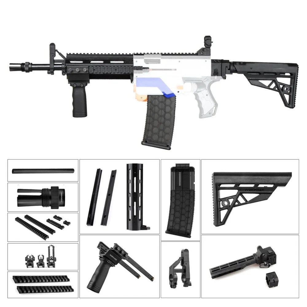 

WORKER M4 Kits Dress UP Kit Combo 13 Items Imitation Kit 3D Printing High Strength Plastic Combo For Stryfe Modify Toy For Nerf
