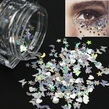 1 bx Lucky Star/Moon/Heart Блестки для ногтей блестки лазерные серебряные листы Советы Маникюр Красота голографические инструменты TRLX13