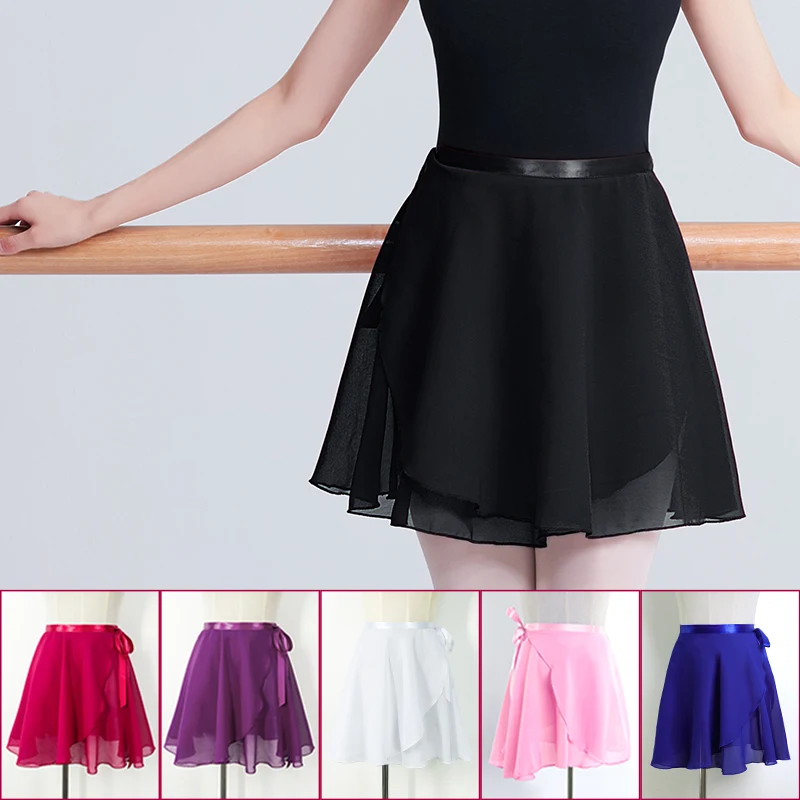7 Color Girls Dance Skirts White Black Chiffon Skirts Ballet Dance