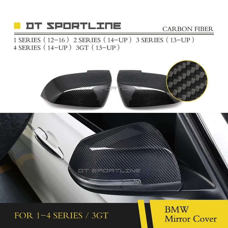 

100% Carbon Fiber Mirror Caps 2 Door Coupe 4 Door Sedan add-on Mirror Cover for BMW 1 2 3 GT 4 Series F20 F21 F22 F23 F30 F32