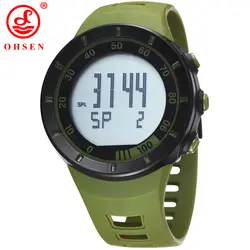 Новые поступления 2018 Ohsen 2821 Для мужчин электронных светодио дный Спорт Дайвинг часы Для мужчин мужской зеленый армия Прохладный Наручные