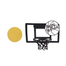 Creative סגנון מסיבת יום הולדת שמח כדורסל Cupcake עוגת Toppers אמנות דלת עוגת דגלי ילדי תינוק מקלחת חתונה לאפות דקור(China)