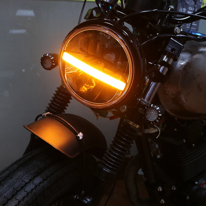 

7" Motorcycle LED Headlight HeadLamp Bulb for Harley Sportster Cafe Racer Bobber Motor HeadLamp Bulb DRL