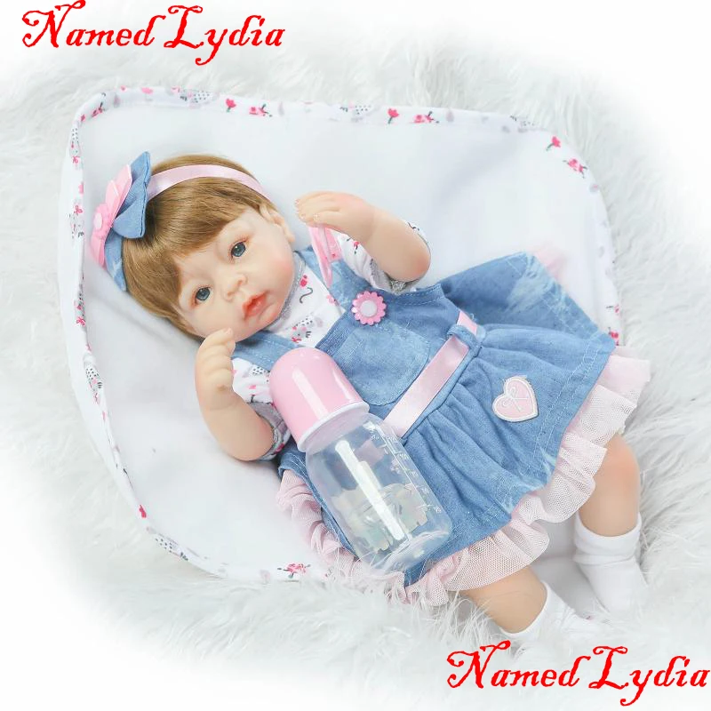 

16" 40cm Silicone Reborn Baby Doll Toys Cloth Body Doll Lifelike Baby-Reborn Doll Girl Named as Lydia bonecas Brinquedos
