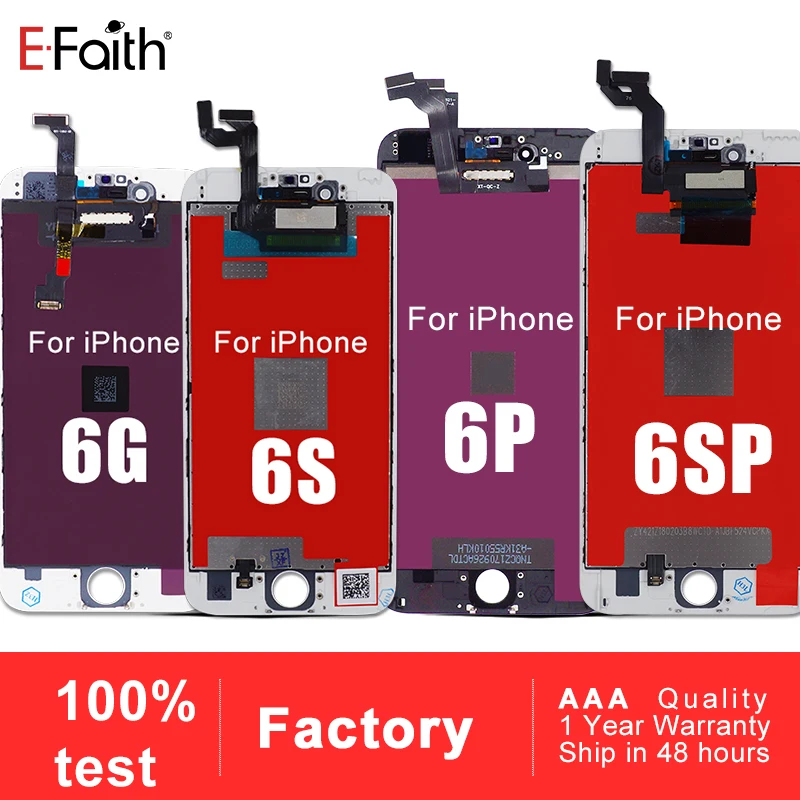 Efaith 10 шт. ТМ ЖК дисплей или экран для iPhone 5 5S 5C 6 6s Plus дигитайзер Замена с держателем