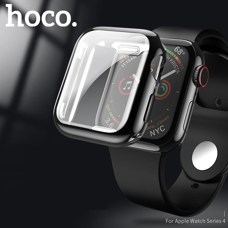 

HOCO 360 Full Cover Case for Apple Watch 4 44mm 40mm Plating Bumper Clear Soft TPU Screen Protector Case for i Watch Series 4