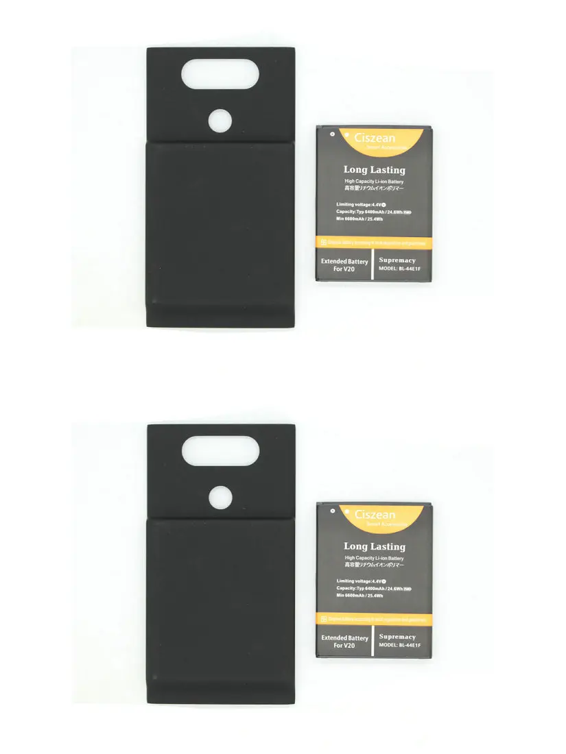 

Ciszean 2x 6400mAh BL-44E1F BL44E1F Replacement Extended Battery For LG V20 LS997 VS995 H918 H910 H990 H990N+Back Cover Case