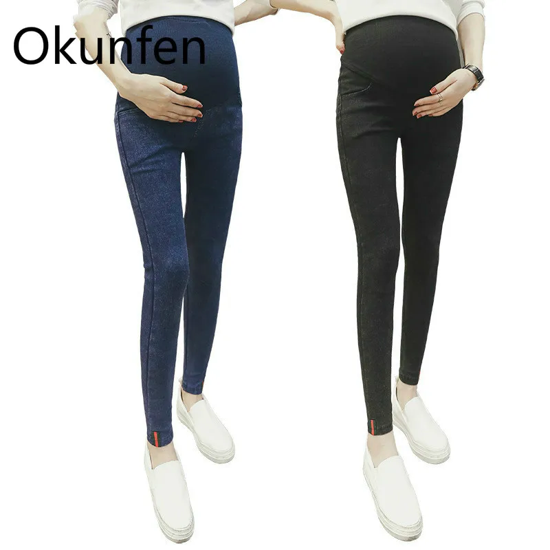 

Autumn Stretch Skinny Maternity Pants Plus Size High Waist Belly Pencil Trousers Clothes for Pregnant Women Pregnancy Legging