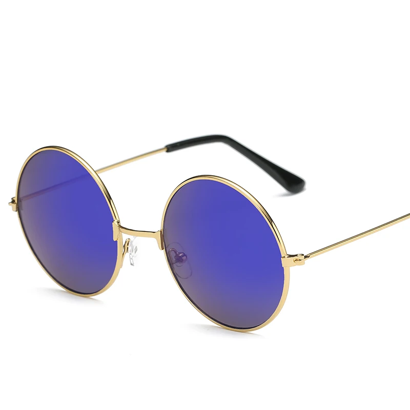 Round Sunglasses Gold Frame Sun Glasses For Men Ladies Designer Retro Eyeglasses Oculos de Sol Brand Vintage Women - Цвет оправы: 9