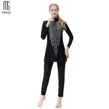 Manoswe Ближний Восток исламский мусульманский с длинным рукавом Буркини хиджаб полное покрытие костюм Купальники Мода Высокое качество купальник