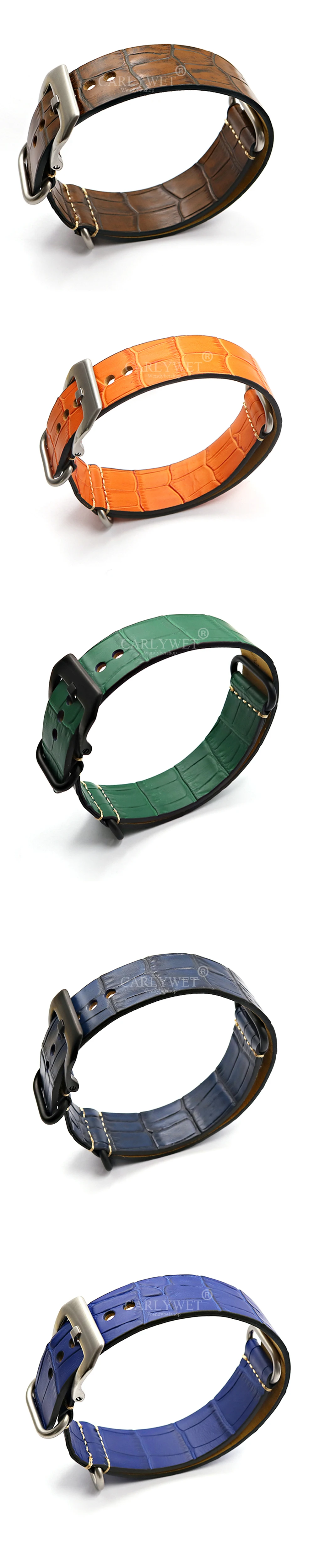 22 24 мм новые винтажные наручные часы кожаный ремешок серебряный матовый винт Пряжка для Nato Zulu кольцо Panerai Luminor Citizen Tudor