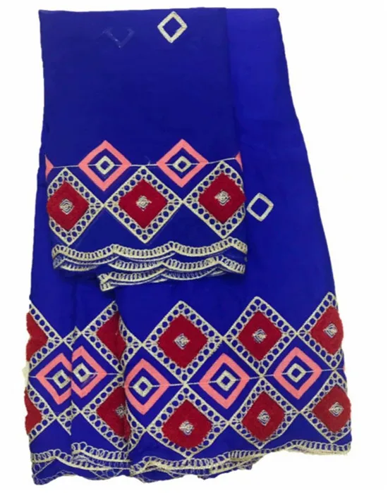 

Wonderful wedding/party 5Y embroidery African cotton lace fabric and 2y Swiss voile material for dress set WCV1(5+2y)