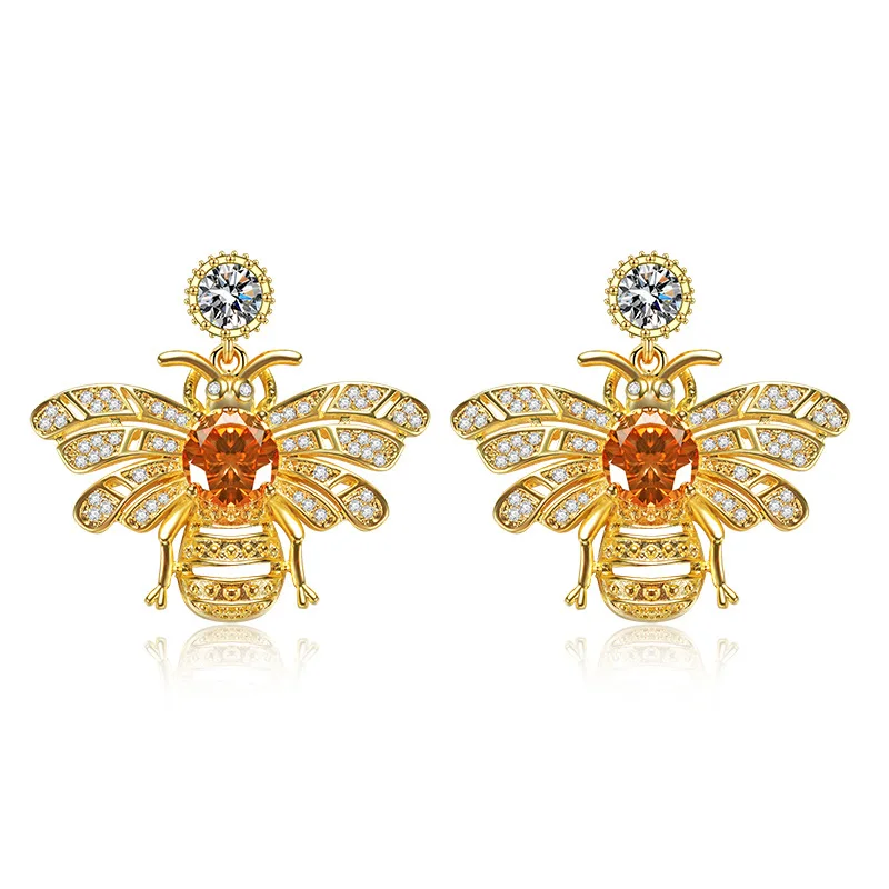 

2018 Creative New Exquisite High-grade Gold Color Bee Earrings Luxury ZK40