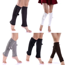 Модные вязаные зимние модные женские длинные гольфы с шерстью, гетры, вязаные носки