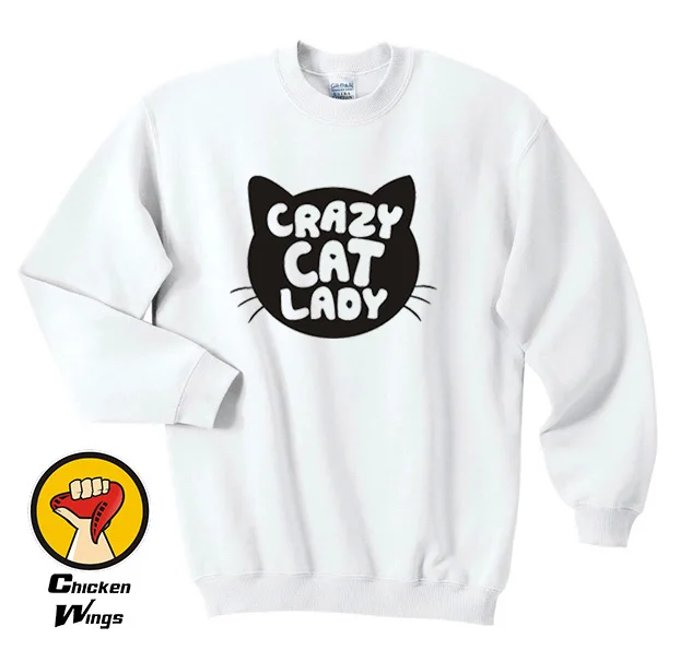 Женская рубашка с надписью Crazy Cat Tumblr милые котята в стиле Instagram свитшот круглым