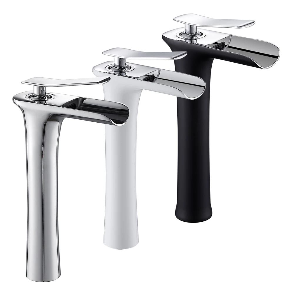 

Waterfall Basin Faucet Bathroom Sink Taps Counter Top Basin Mixer Tap Tall Faucet Deck Mounted Single Hole