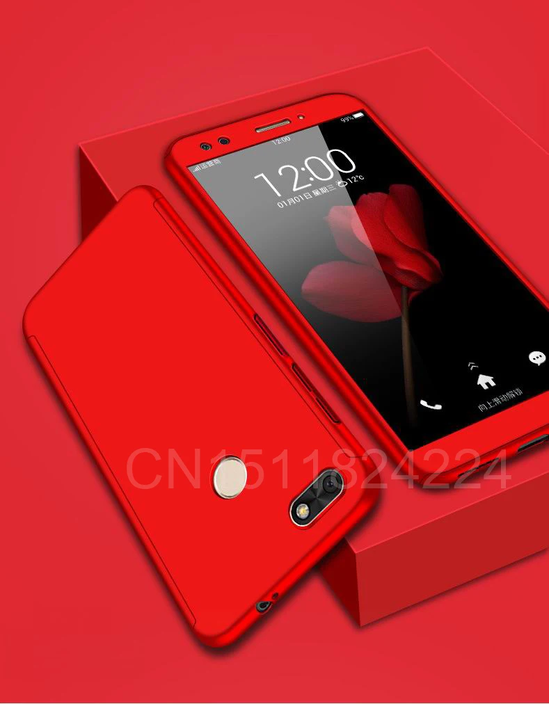 Nova Lite 2017 360 Full Protective Phone Case For Huawei Y6 Pro 2017 Case For Huawei P9 Lite Mini Cover SLA-L22 Tempered Glass  (8)