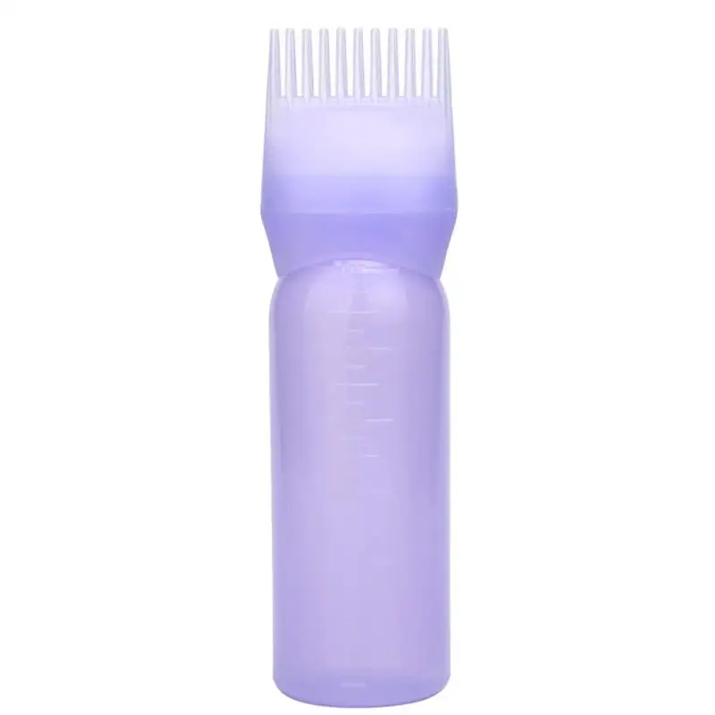 120 мл профессиональная расческа для окрашивания волос пустой флакон для окрашивания волос с аппликатором, расческа для салона, инструмент для укладки волос - Цвет: purple
