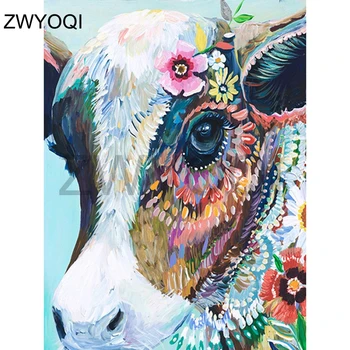

Full Round Diamond mosaic Cow flower Full Square Diamond embroidery Cross stitch Cow flower 5D DIY Diamond painting Cow flower