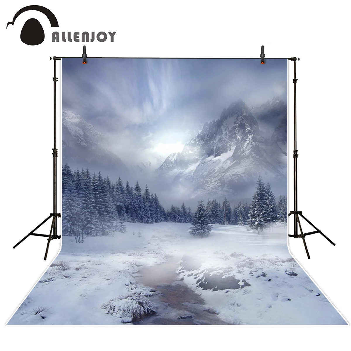 Allenjoy Photographie Decors Montagne Neige Route Arbre Brumeux Fond Photographie Toile De Fond Pour Studio Photo Envoyer Plie Aliexpress