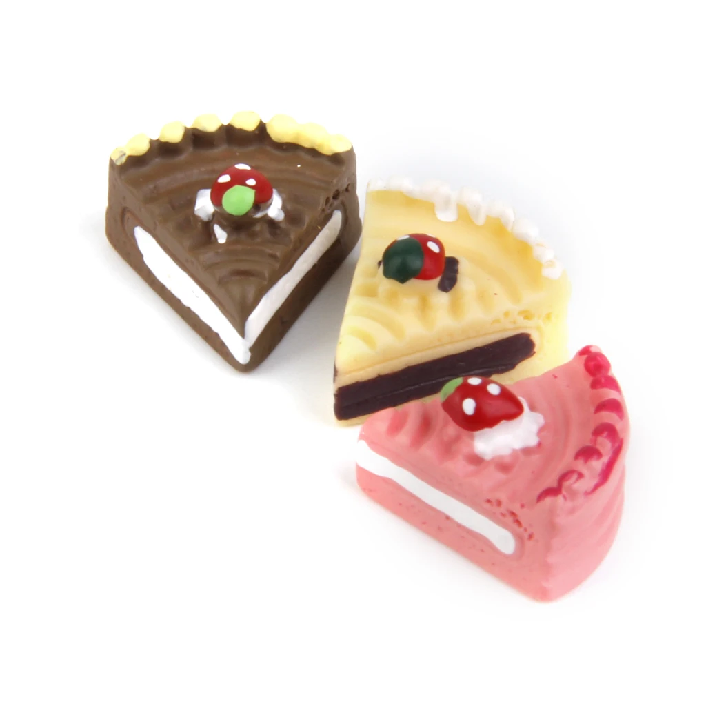 1/12 Scale Dollhouse Miniature 8 Pieces Mixed Resin Assorted Cakes Food Doll Kitchen Bakery Accessory Decoration
