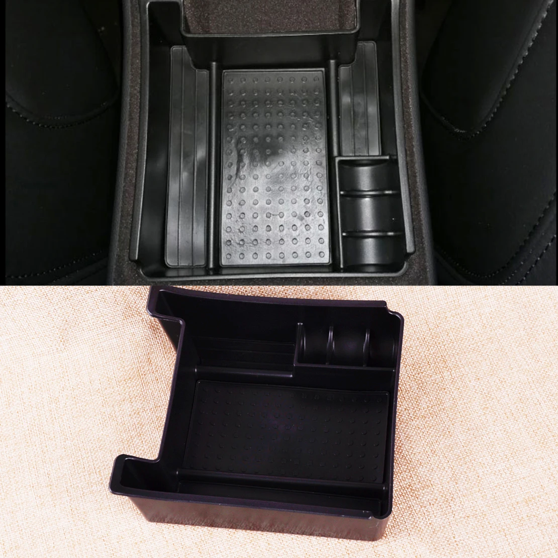 

CITALL Black ABS Central Console Armrest Storage Box Tray Fit for Volvo XC60 S60 2011 2012 2013 2014 2015 2016 2017