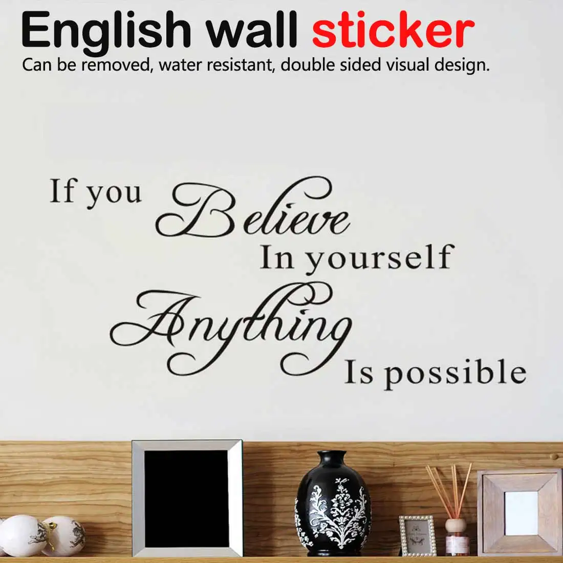 Home Letter Pattern Wall Sticker Pvc Removable Home Decor Diy Wall
