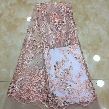 

French 3d Stones Lace Fabric 2020 High Quality Lace Latest African Lace Fabric For Wedding Dress Nigerian Lace Fabrics FJ3112