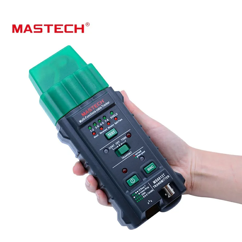 

Free shipping Network Cable Tester MASTECH MS6813 Multi-Functions Network Cable Telephone Line Tester Detector Transmitter RJ45