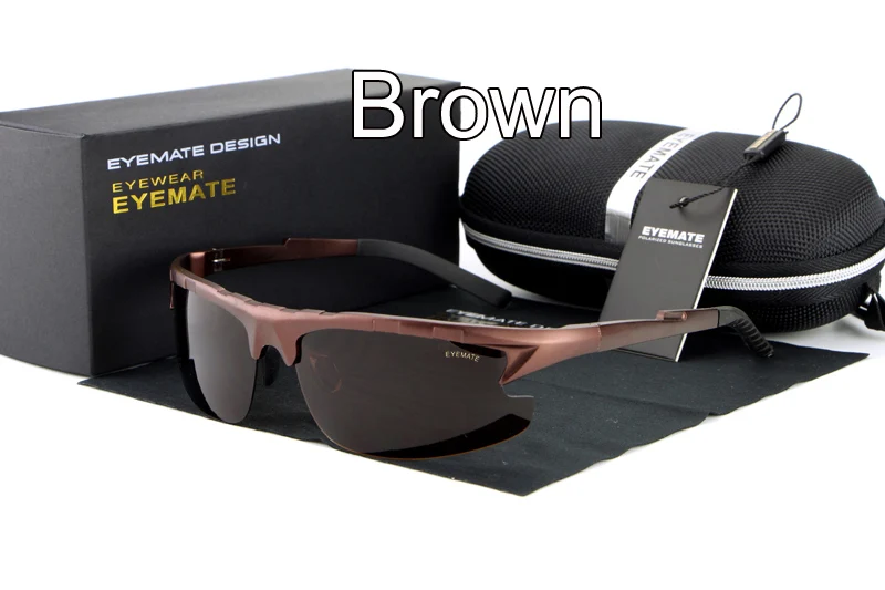 Hdcrafter; брендовые дизайнер для мужчин's поляризационные очки для вождения Защита от солнца очки алюминий магния, Óculos мужской - Цвет линз: Brown