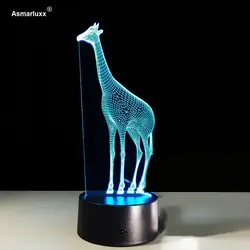 3D жираф настольная лампа мультфильм животных Иллюзия Light удивительные светодиодный ребенок лампа с USB Мощность лампа для детской комнаты