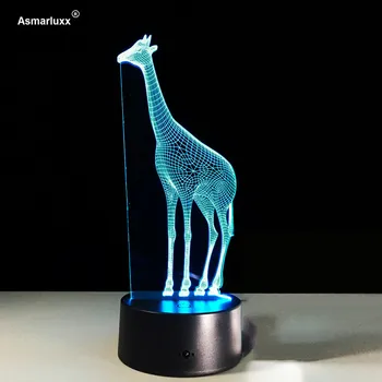 

3D Giraffe Desk Lamp Cartoon Animal Illusion Light Amazing LED Baby Lamp with USB Power Lamp for Kids Room Decoration Lighting