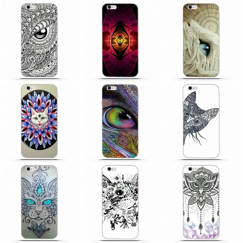Wexoeq Turkish Floral Cat Eye Mandala For HTC Desire 530 626 628 630 816 820 One A9 M7 M8 M9 M10 E9 Plus U11 Moto G G2 G3 | Мобильные
