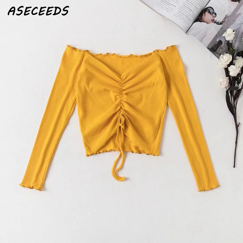 

Summer women tops and blouse women Sexy crop top 2019 korean lace up short style shirts women off shoulder top blusas streetwear