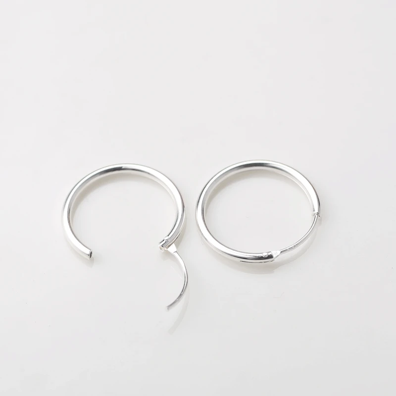 925 Sterling Silver Fashion Unisex Minimalist Trend Earrings Ear Ring ...