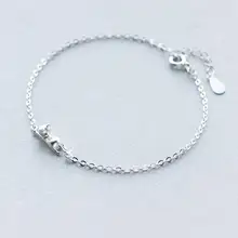 Милый настоящий. 925 стерлингового серебра ювелирные изделия котенок цепочка для кота браслет стерлингового серебра-ювелирные изделия Регулируемые животные GTLS250