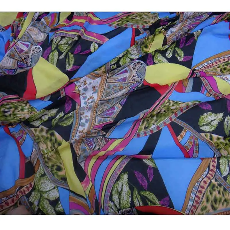 Floral Printed Chiffon Fabric For Summer Dress Sewing Tulle Fabrics