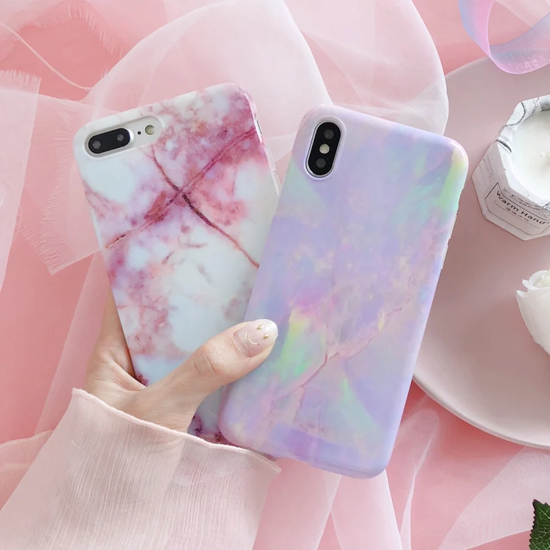 

XBXcase Colorful Marble Phone Case for iPhone 6 6S 6SPlus 7 8 Plus XS Soft Back Cover TPU Silicone Case for iPhone X Xs Max XR