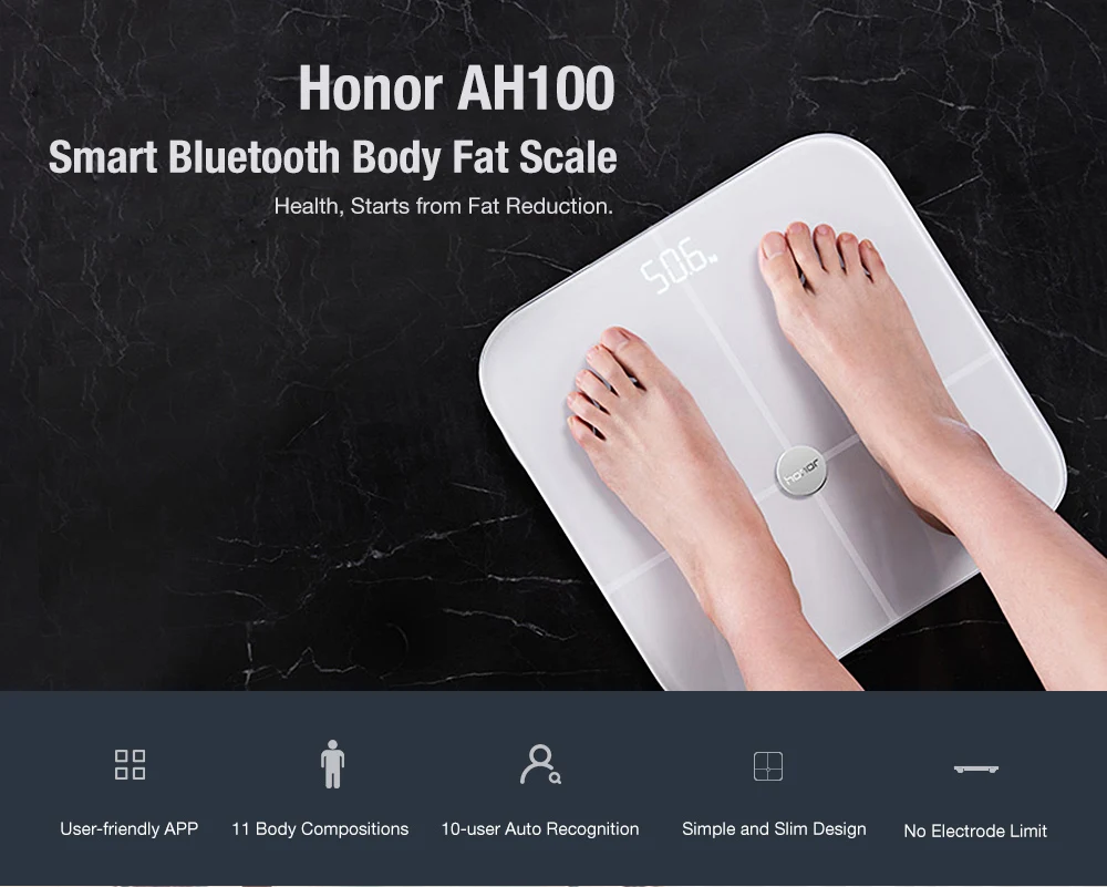 HUAWEI Honor AH100 Smart Bluetooth электронные весы для взвешивания жира