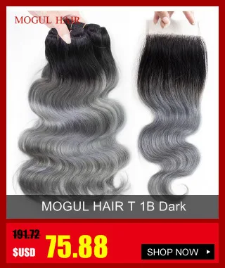 MOGUL волос 4*4 Кружева закрытия т 1B Grey Ombre человеческих волос бразильский прямые искусственный парик Бесплатная закрытие средняя часть 12