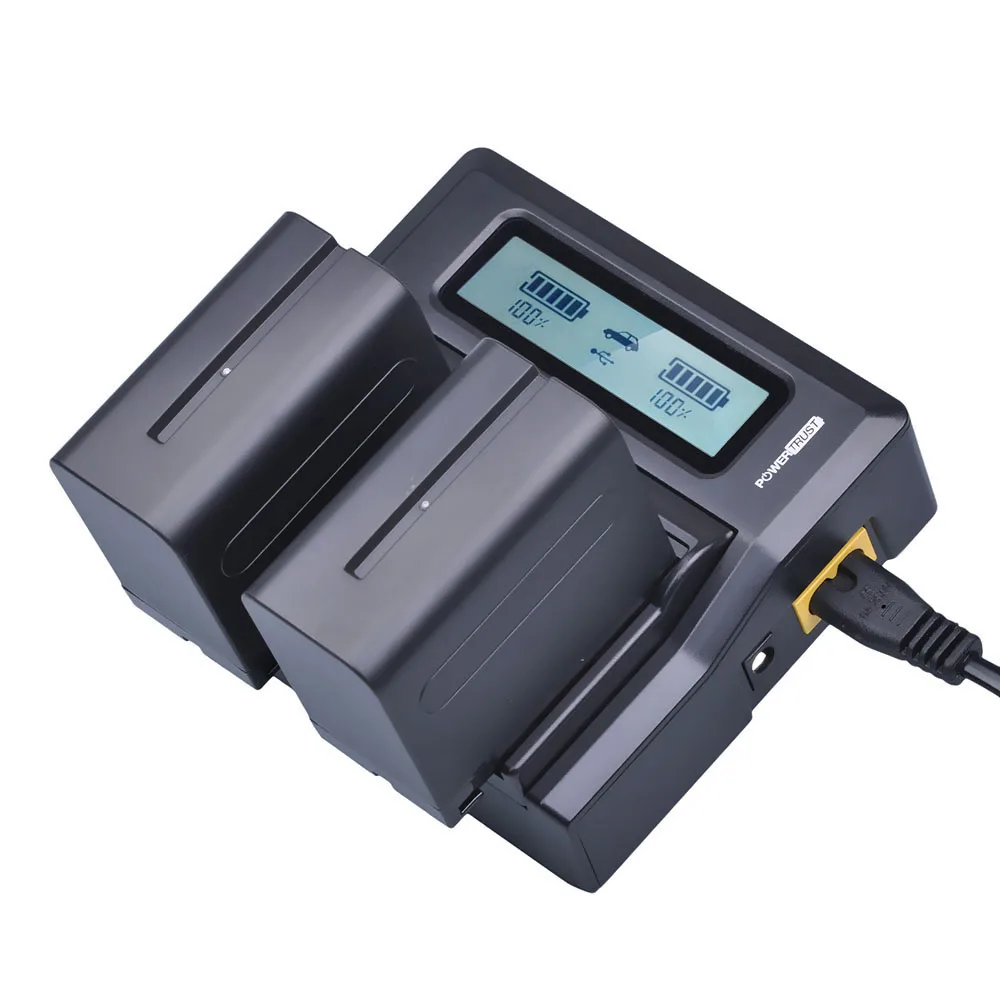 Duplo para Sony Baterias e F930 Lcd Rápido Carregador np F950 F770 F570 F975 Hvr-hd1000 1x Np-f970 Np-f960 F970 F960 - Image 6