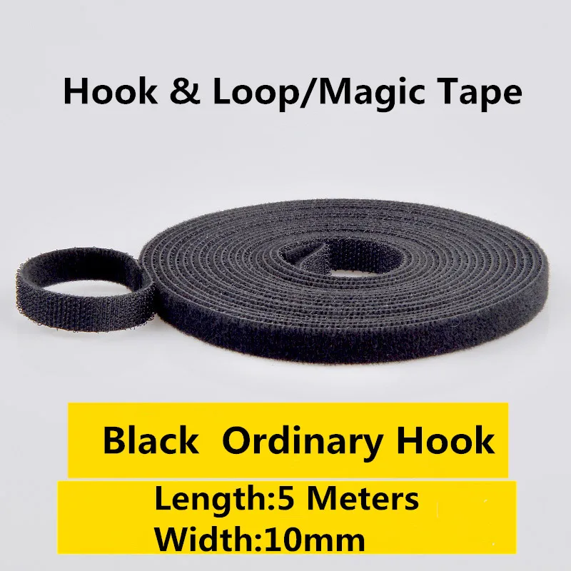 

1PCS MT001 5 Colours Hook&loop Nylon Fastening Tape Magic Tape Strap Width 10 mm Cable Tie 5 Meters Injection Hook Ordinary hook