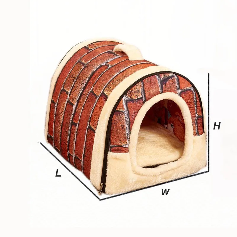 2 в 1 теплое складное гнездо для кошек и собак с ковриком складная кровать для домашних животных домик для кошек для маленьких средних собак дорожная сумка для домашних животных