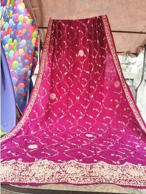 Цветной стильный шарф ручной работы, индийский стиль, сари, вышивка, богиня, свадебная одежда, головной убор для женщин, высокое качество, шаль, шарф - Цвет: 15