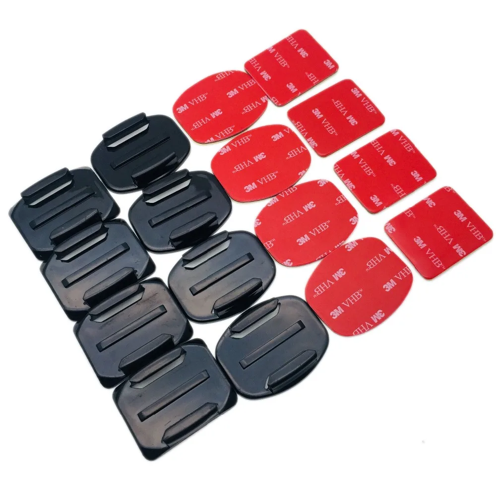 

16pcs/lot Camera Accessory Set 8pcs 3M adhesive Sticker + 8pcs Flat or Curved Mount for Gopro Hero 5/4/3 xiaoyi 4K SJCM SJ4000